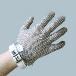 Кольчужная перчатка с тканевым ремешком - L